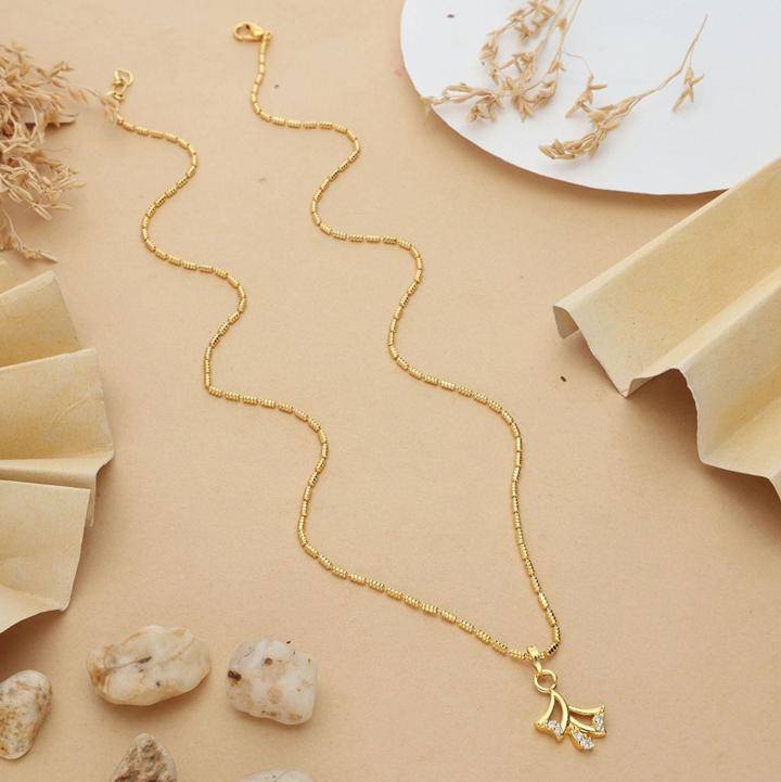 Micro gold polish chain pendant 658 Imitation jewellery suppliers in Kolkata